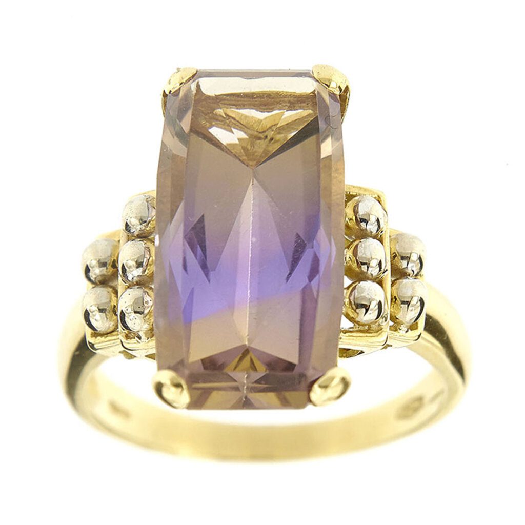 Ring with amtrine quarz