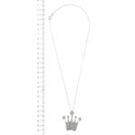 collana oro bianco con ciondolo a forma di corona con diamanti foto paragone righello per misura lunghezza del gioiello in cm