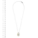 Collana oro bianco con madreperla e diamante foto paragone righello per misura gioiello in cm