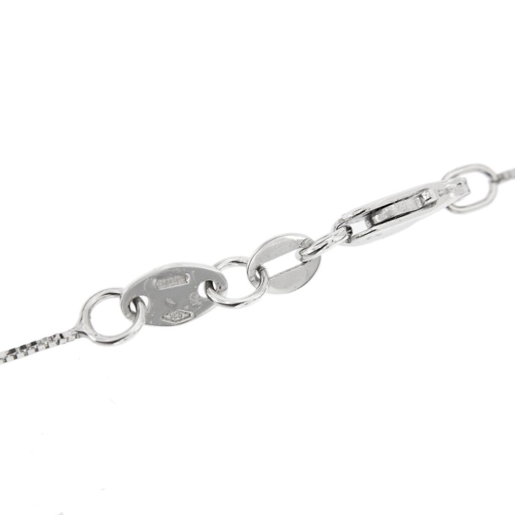 dettaglio gancio di chiusura collana oro bianco con ciondolo perla e diamanti brand Yukiko 2