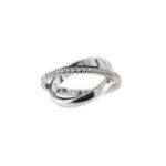Anello doppio eternelle con diamanti in oro bianco