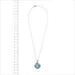 collana oro bianco con ciondolo con diamanti e turchesi foto paragone righello per misura gioiello lunghezza in cm