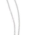 zoom dettaglio maglia di collana oro bianco con ciondolo con diamanti e turchesi