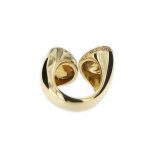 retro e interno di anello oro giallo con diamanti e quarzi citrini