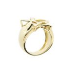 anello a stella in oro giallo 2