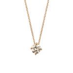 Collana in oro rosa 18 kt maglia rolò e ciondolo punto luce con diamante taglio brillante da 0.51 ct, colore JK purezza VVS.