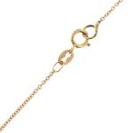 Collana in oro rosa 18 kt maglia rolò e ciondolo punto luce con diamante taglio brillante da 0.51 ct, colore JK purezza VVS.