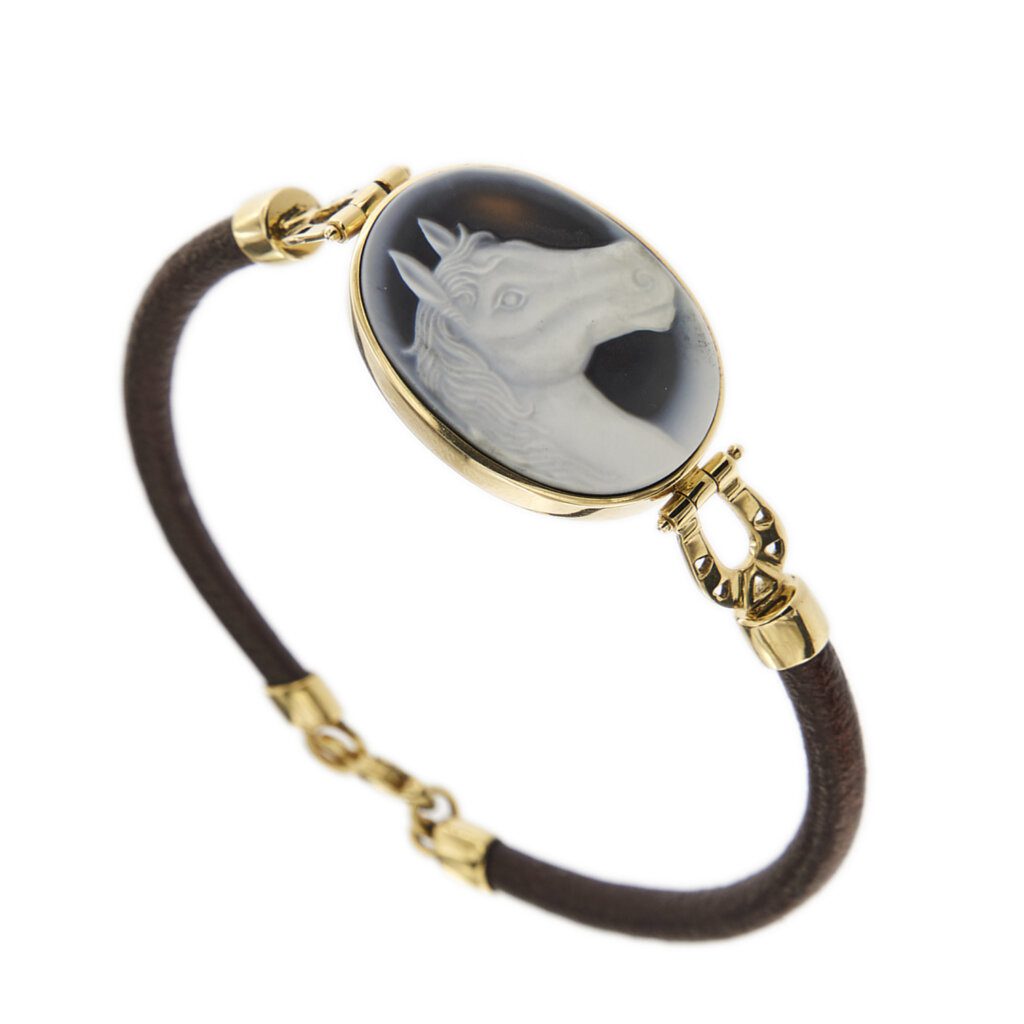 bracciale oro cammeo cavallo