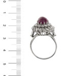 anello platino con rubino e diamanti foto paragone righello per misura in cm