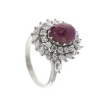 anello platino rubino e diamanti