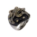anello con onice e diamanti