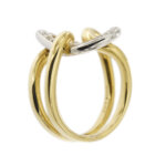 anello doppio cerchio due ori con diamanti alto