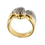 anello due ori con diamanti a fascia prospettiva