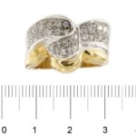anello a fascia due ori con diamanti foto paragone righello per misura gioiello grandezza in cm