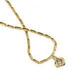 retro di collier oro giallo con zaffiro e diamanti