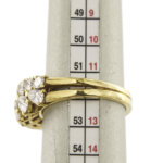 anello doppia riviere in oro giallo con diamanti foto su fuso per misura gioiello mano dito 12
