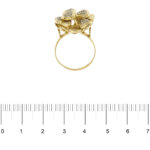 anello a fiore in oro giallo con diamanti foto paragone righello per misura gioiello in cm