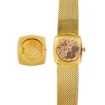 meccanismo interno orologio omega in oro giallo