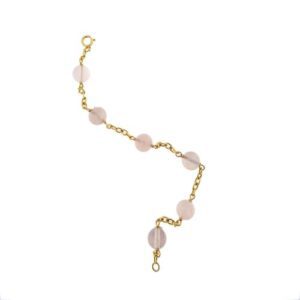 bracciale oro giallo con quarzo rosa aperto