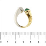 anello contrarie due ori con smeraldo e diamanti foto paragone righello per misura gioiello in cm