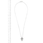 Collana maglia veneta in oro bianco 750 con ciondolo croce con diamanti foto paragone con righello per misura gioiello in cm