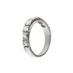 Anello riviere in oro bianco 18kt foto prospettiva laterale 4