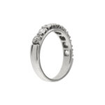 Anello riviere in oro bianco 18kt foto prospettiva laterale 5
