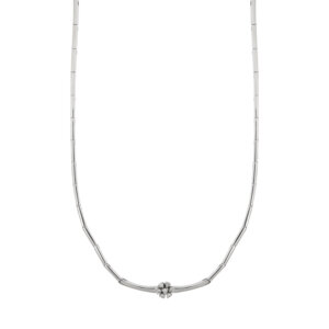 Collier oro bianco con fiore e diamanti