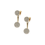 orecchini doppi in oro rosa e oro bianco con diamanti