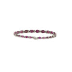 Bracciale tennis in oro bianco con rubini e diamanti 2
