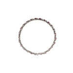 Bracciale tennis in oro bianco con rubini e diamanti prospettiva superiore