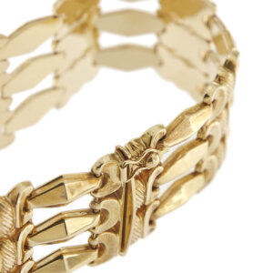 bracciale tank vintage a fascia in oro giallo