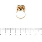 anello vintage in oro rosa foto paragone righello per misura gioiello grandezza in cm