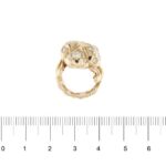 anello vintage oro rosa con diamanti foto paragone righello per misura gioiello mano dito grandezza in cm
