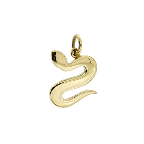 Ciondolo Dodo a forma di serpente in oro giallo 18kt, significato/messaggio: “TU MI TENTI”. Brand: Dodo.