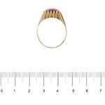 anello in oro giallo uomo con rubino foto paragone righello per misura gioiello grandezza in cm