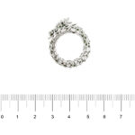 anello contrarie aperto in oro bianco a forma di dragone con diamanti e smeraldi foto paragone righello per misura gioiello lunghezza in cm