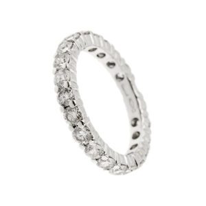 lato di anello eternelle oro bianco con diamanti