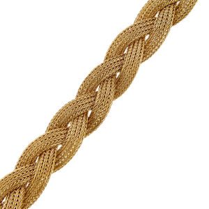 dettaglio maglia bracciale oro rosa a treccia