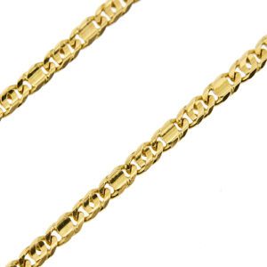 dettaglio maglia occhio di pernice su collana oro giallo