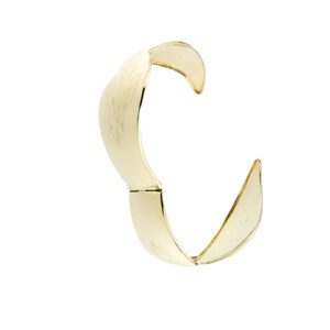 apertura di bracciale rigido in oro giallo con lavorazione foglie