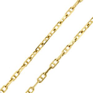 dettaglio maglia traversino di collana oro giallo