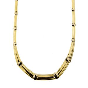 Collier degradé a segmenti in oro giallo 18kt con chiusura a moschettone. Brand: Oro Onda.