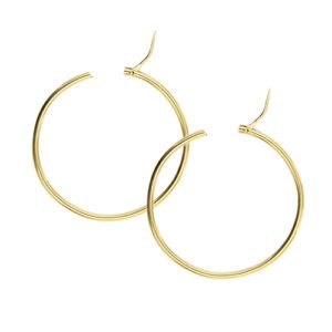 apertura di orecchini oro giallo a cerchio sottile